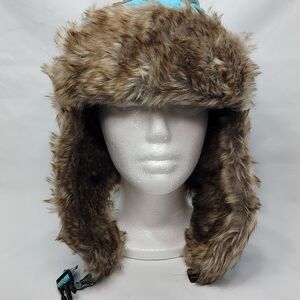 Faux Fur‎ Trapper Hat with Camo Accents